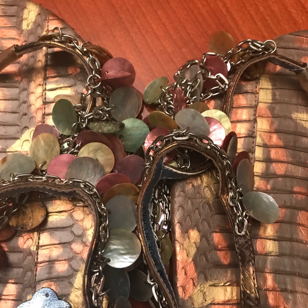 Beverly Feldman Jeweled Sandals